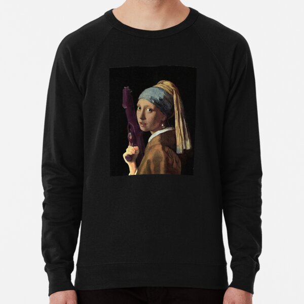 Girl with a Pearl Earring holding a Ray gun - Funny Vermeer mashup