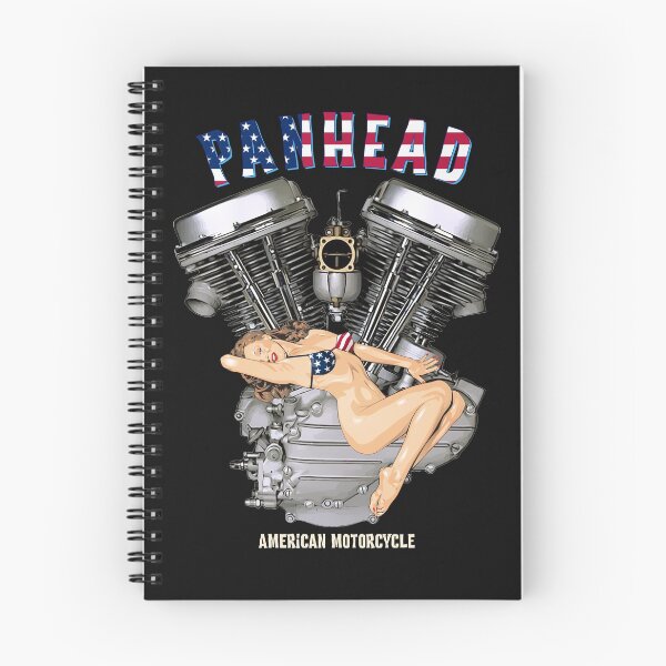 Item preview, USA Panhead Motorcycle Sexy Retro Pinup Flag Biker Gear designed and sold by TheDirtyGringo.