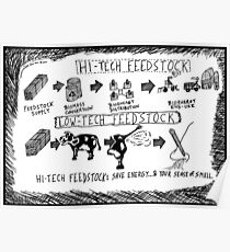 Hi-Tech vs. Low-Tech Feedstock cartoon Poster