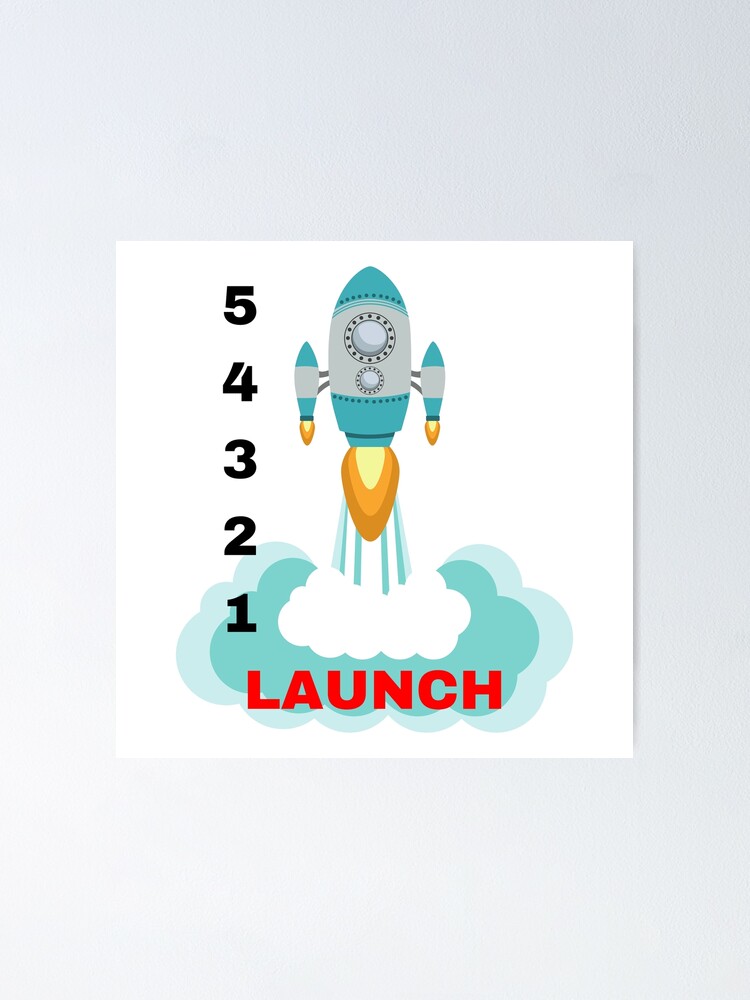 5 4 3 2 1 Launch Mel Robbins 5 Second Rule Poster By Mdhartt Redbubble