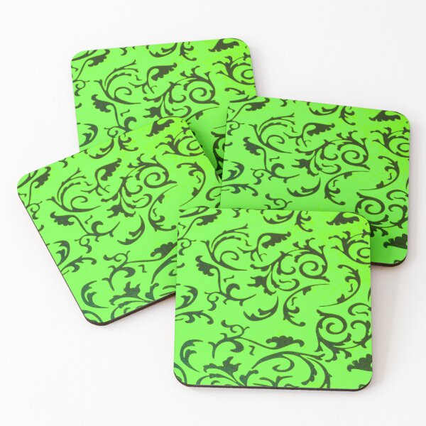 Item preview, ARABIATA 27 black green patterns Morocco Essaouira flowers leaves design arabesques scrolls decor designed and sold by dragonemma.