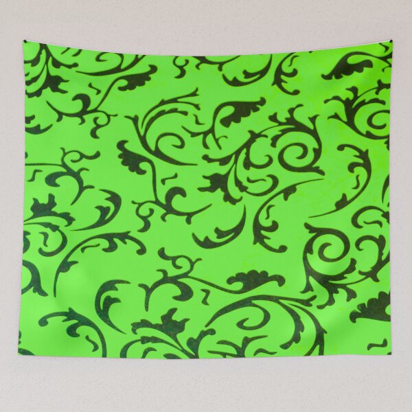 Item preview, ARABIATA 27 black green patterns Morocco Essaouira flowers leaves design arabesques scrolls decor designed and sold by dragonemma.