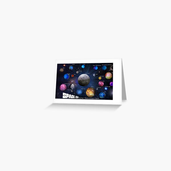 SPACE: 1999 YEAR 1 PLANETS Greeting Card