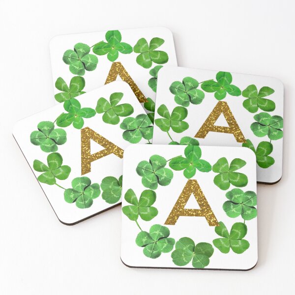 Artikelvorschau, Buchstabe A, Glücksklee, St. Patricks Day, Kleeblatt, Glitzer, vierblättriges Kleeblatt, vierblättriges Kleeblatt, st. Reisalphabet entworfen und verkauft von Pascally.