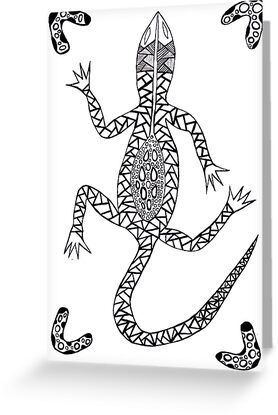 Aboriginal Goanna Colouring In
