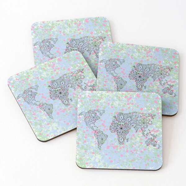 Item preview, Colourful Mandala World Map designed and sold by Courtnemh.