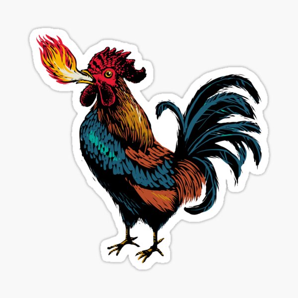 Item preview, Fire-Breathing Rooster designed and sold by Cori Redford.