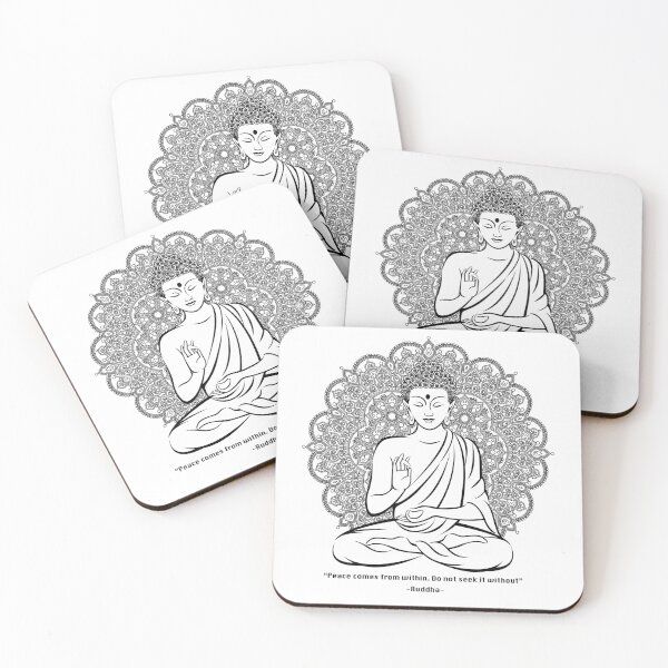 Item preview, Buddha Mandala Quote about Peace II designed and sold by NirvanaxStudio.
