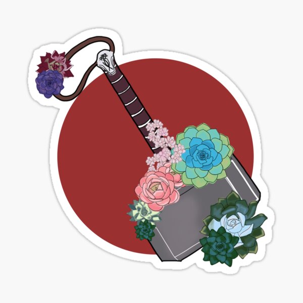 Item preview, God of Thunder Hammer With Succulents designed and sold by burne120.