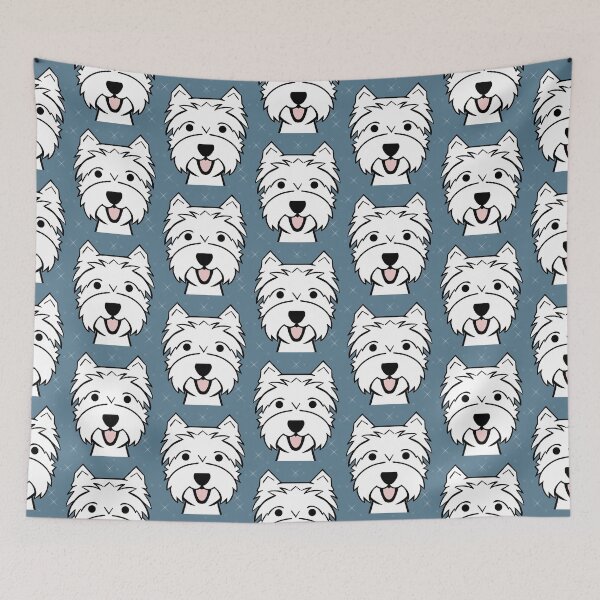 Item preview, West Highland Terrier - Westies - Westie dogs - blue designed and sold by smooshfaceutd.