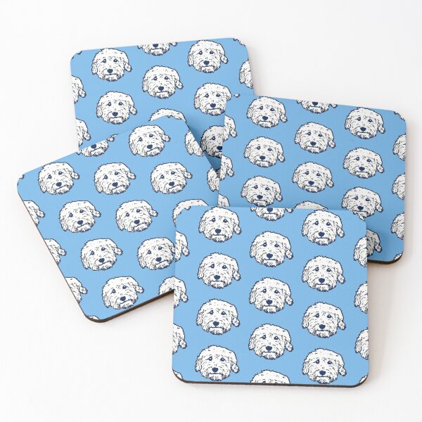 Item preview, Doodle dog cuteness - Goldendoodle! Labradoodle! Adorable Doodle teddy bear dog - in light blue designed and sold by smooshfaceutd.