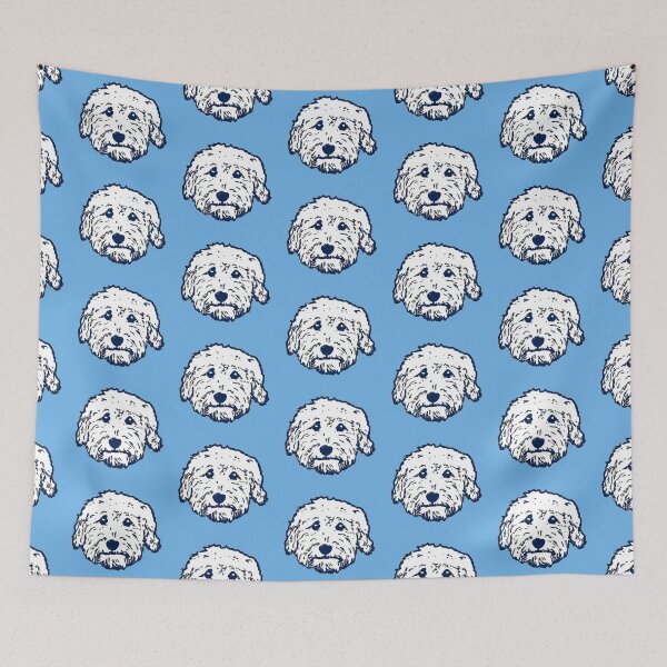 Item preview, Doodle dog cuteness - Goldendoodle! Labradoodle! Adorable Doodle teddy bear dog - in light blue designed and sold by smooshfaceutd.