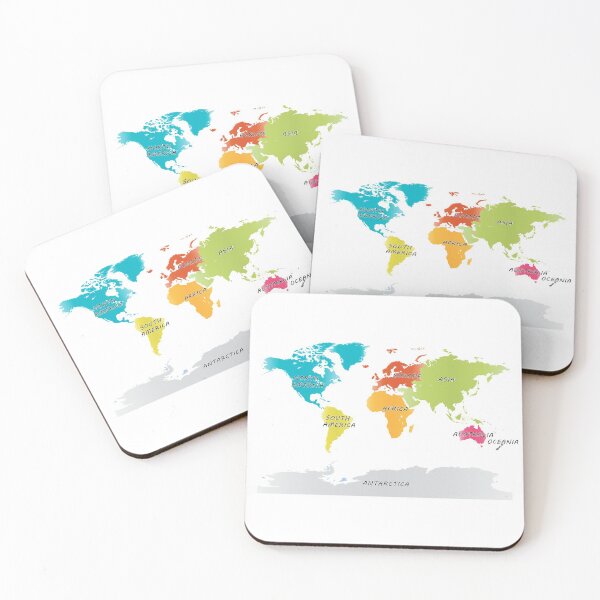 Item preview, map of the world ,names of all seven continents Africa, Antarctica, Asia, Australia/Oceania, Europe, North America and South America designed and sold by mashmosh.