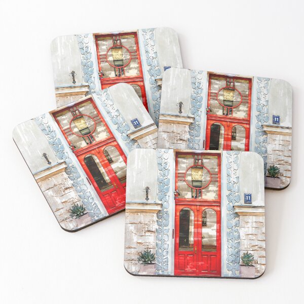 Item preview, Vintage Red Door In Latvia designed and sold by ColortrixArt.