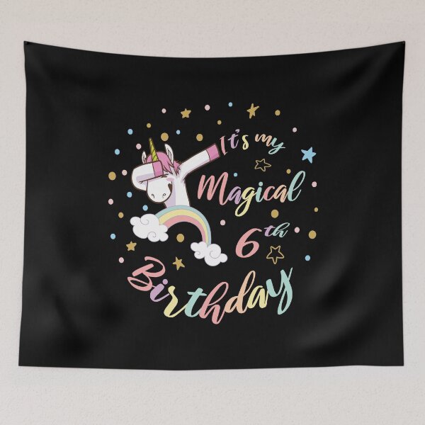 Item preview, It's My Magical 6th Birthday - Dabbing Unicorn Girl B-day product designed and sold by Grabitees.