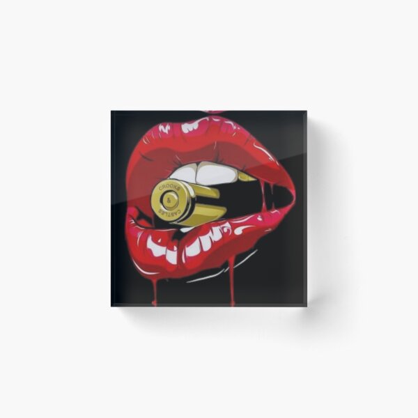 Item preview, Lips Holding Metal Bullet designed and sold by Akshay777.