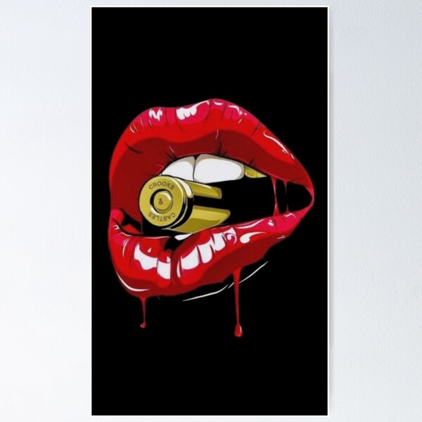 Item preview, Lips Holding Metal Bullet designed and sold by Akshay777.