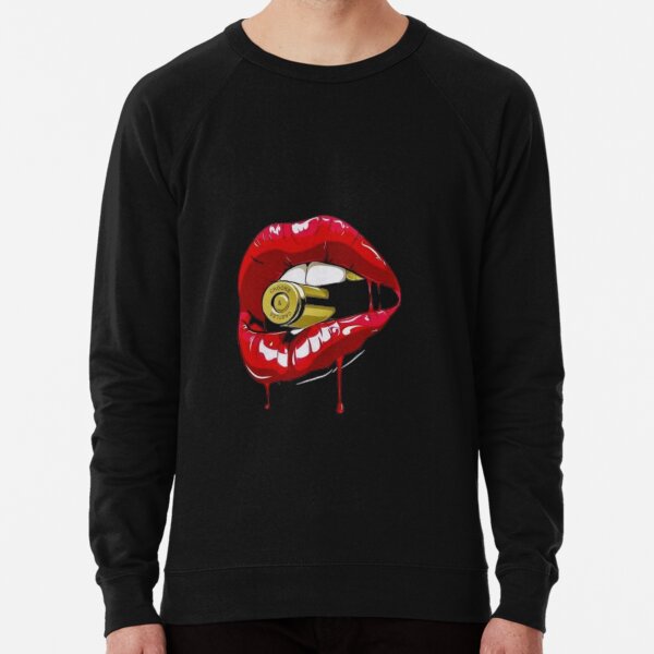 Tee Red Lips Teeth Gold Bullet Yell Vintage T-Shirt