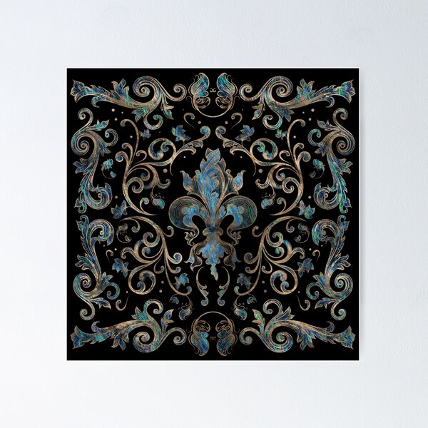 Item preview, Fleur-de-lis ornament Abalone Shell and Gold designed and sold by k9printart.