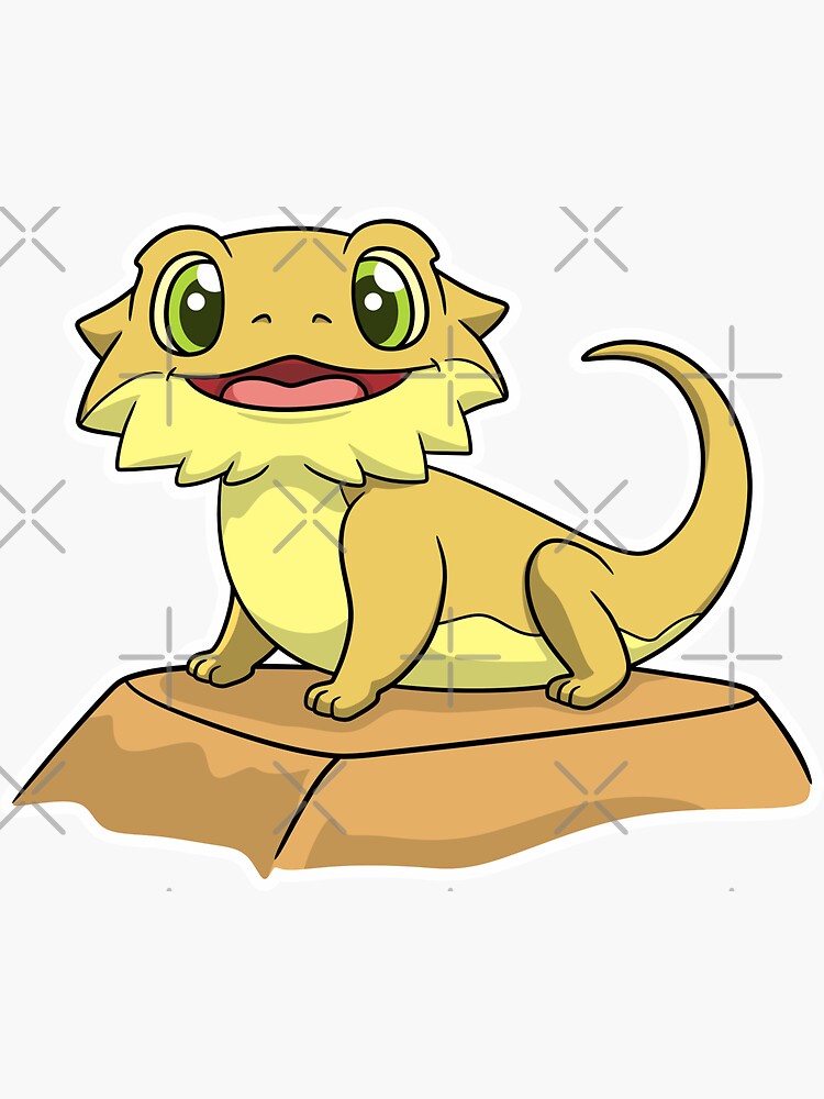 Little Dude the Bearded Dragon on Rock by PogonaVitticeps