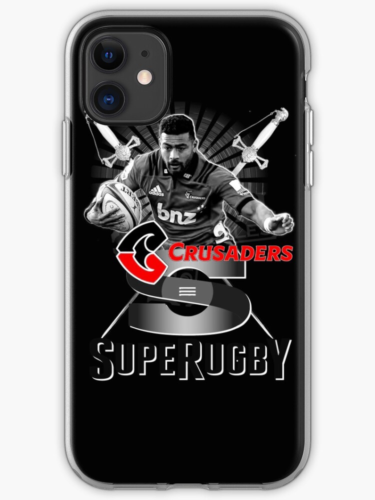 Black White Red Super Rugby New Zealand All Blacks Crusaders Superstar Fly Half Richie Mo Unga Iphone Case Cover By Durbanwaste Redbubble