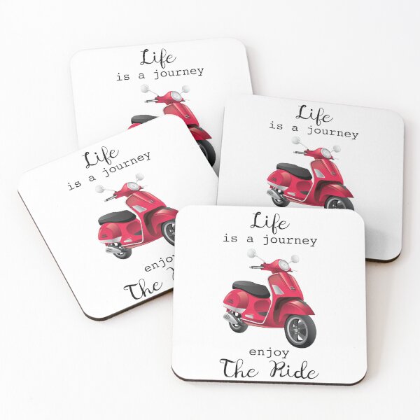 Life Is a Journey Enjoy The Ride Coasters (Set of 4)