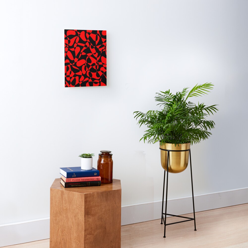 Abstract pattern - black and orange. Mounted Print