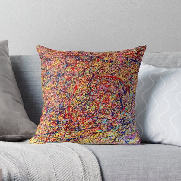 Abstract Jackson Pollock Painting Original Art Throw Pillow