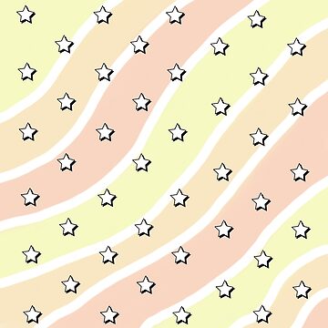 Artwork thumbnail, Aesthetic yellow orange red waves with stars wallpaper by Pastel-PaletteD
