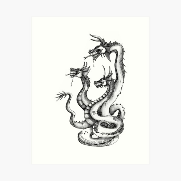 Three Headed Hydra Art Print