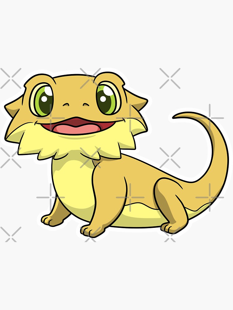Thumbnail 3 of 3, Sticker, Little Dude the Bearded Dragon designed and sold by PogonaVitticeps.
