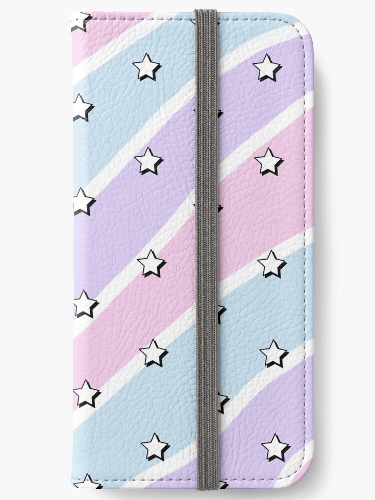 Aesthetic Blue Purple Pink Waves With Stars Wallpaper Iphone Wallet By Pastel Paletted Redbubble