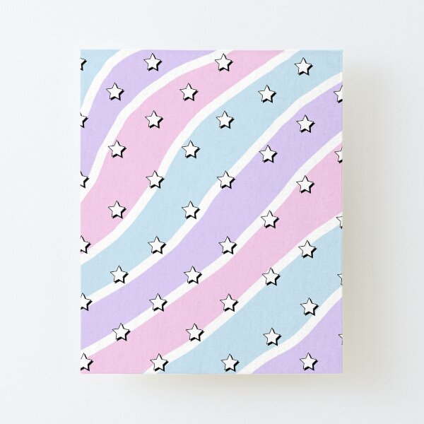 Aesthetic Blue Purple Pink Waves With Stars Wallpaper Mounted Print By Pastel Paletted Redbubble