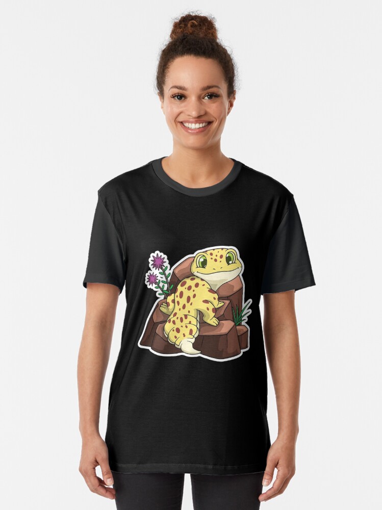Thumbnail 2 of 5, Graphic T-Shirt, Leo the Leopard Gecko designed and sold by PogonaVitticeps.