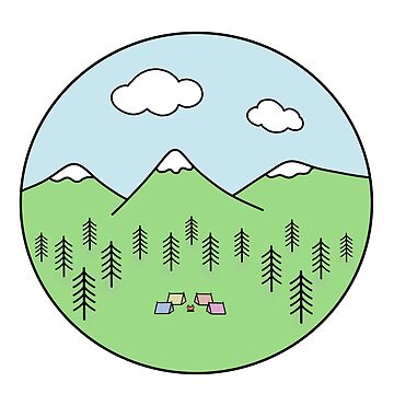 Artwork thumbnail, Cute camping in a forest inside a circle colors by Pastel-PaletteD