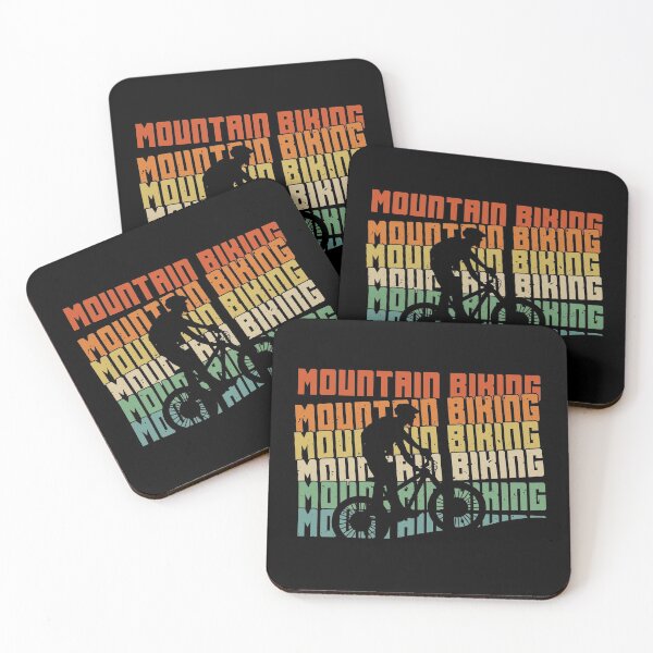 "Mountain biking" Cool retro mountain bike outfit Coasters (Set of 4)