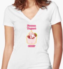 Frozen Yogurt Chef Women's Fitted V-Neck T-Shirt
