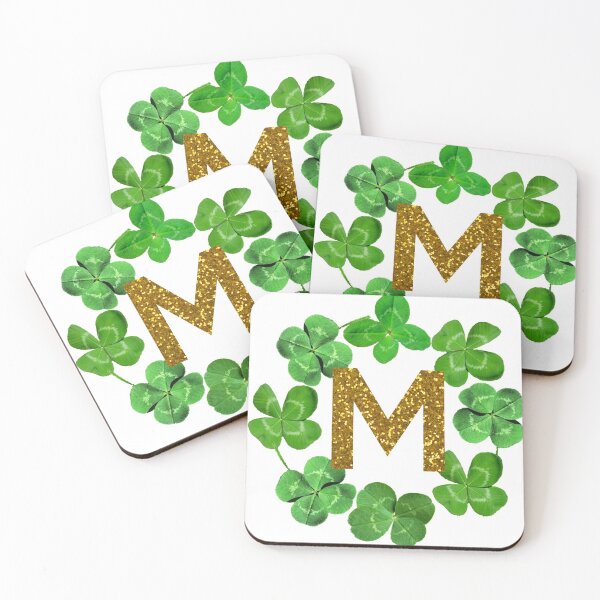 Item preview, Letter M ,lucky clover,st patricks day,,shamrock, glitter,four leaf clover,4 leaf clover,st paddy alphabet designed and sold by Pascally.