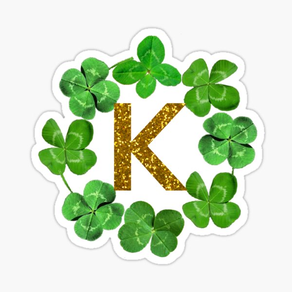 Letter H ,lucky clover,st patricks day,shamrock, glitter,four leaf clover,4  leaf clover,st paddy alphabet Sticker for Sale by Pascally