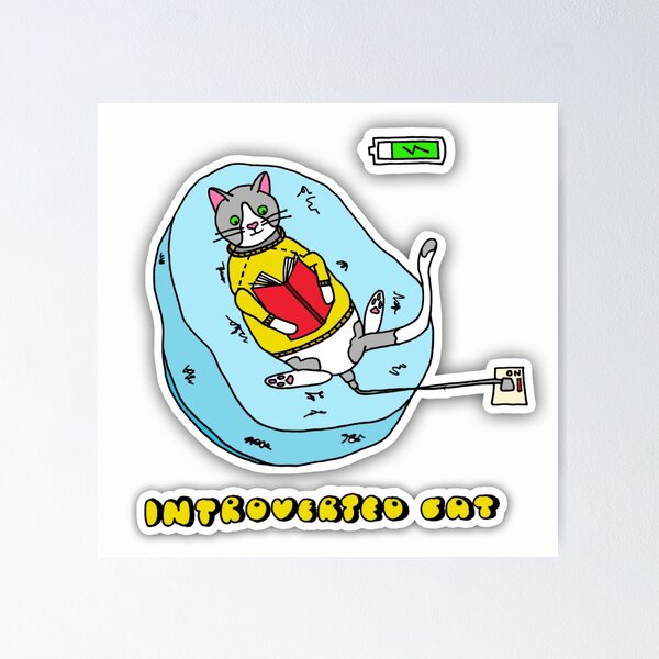Item preview, Introverted Cat Recharging  designed and sold by rosydesigns.