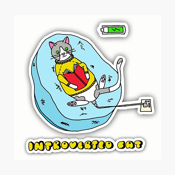 Item preview, Introverted Cat Recharging  designed and sold by rosydesigns.