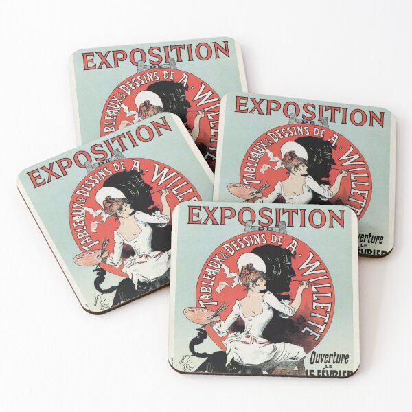 Item preview, Vintage French art nouveau exposition ad designed and sold by aapshop.