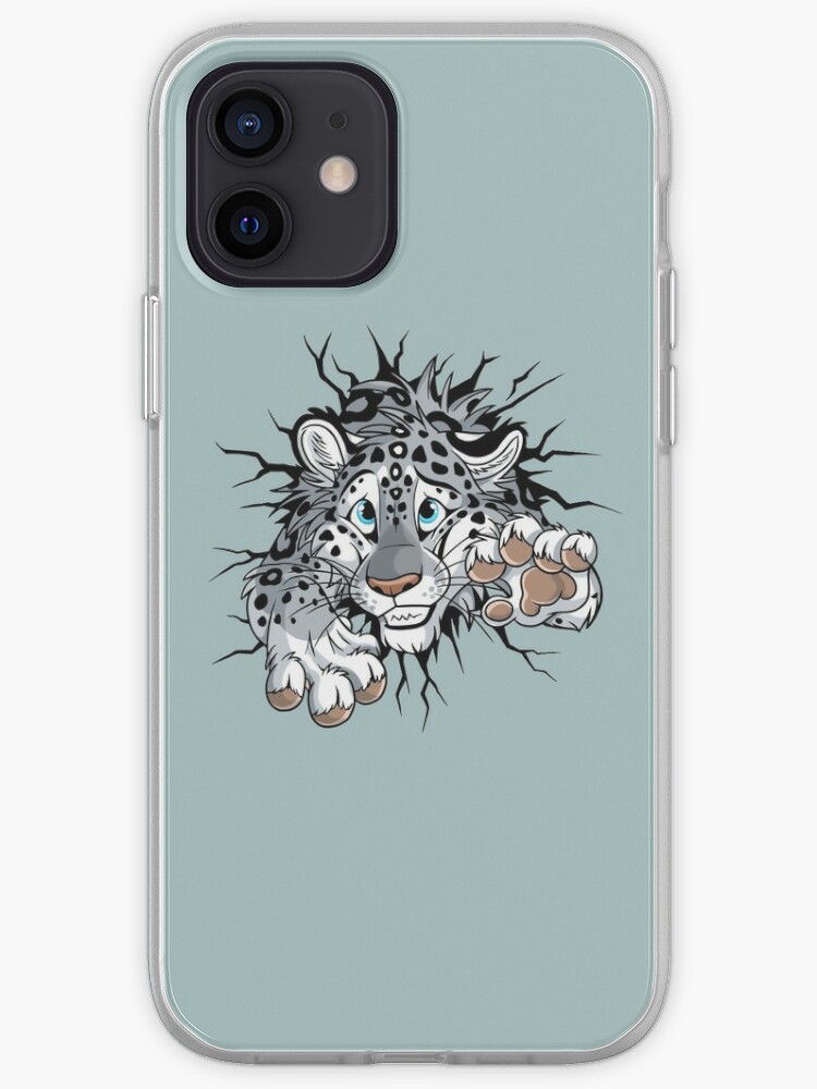 Stuck Snow Leopard Light Background Iphone Case Cover By Tanidareal Redbubble