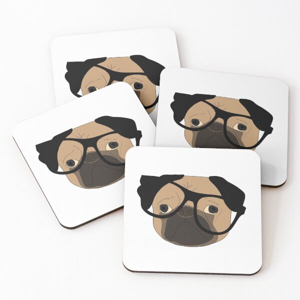 Item preview, Pugsly the Hipster pug - Pug dog derp wearing Ray Ban sunglasses designed and sold by MindChirp.