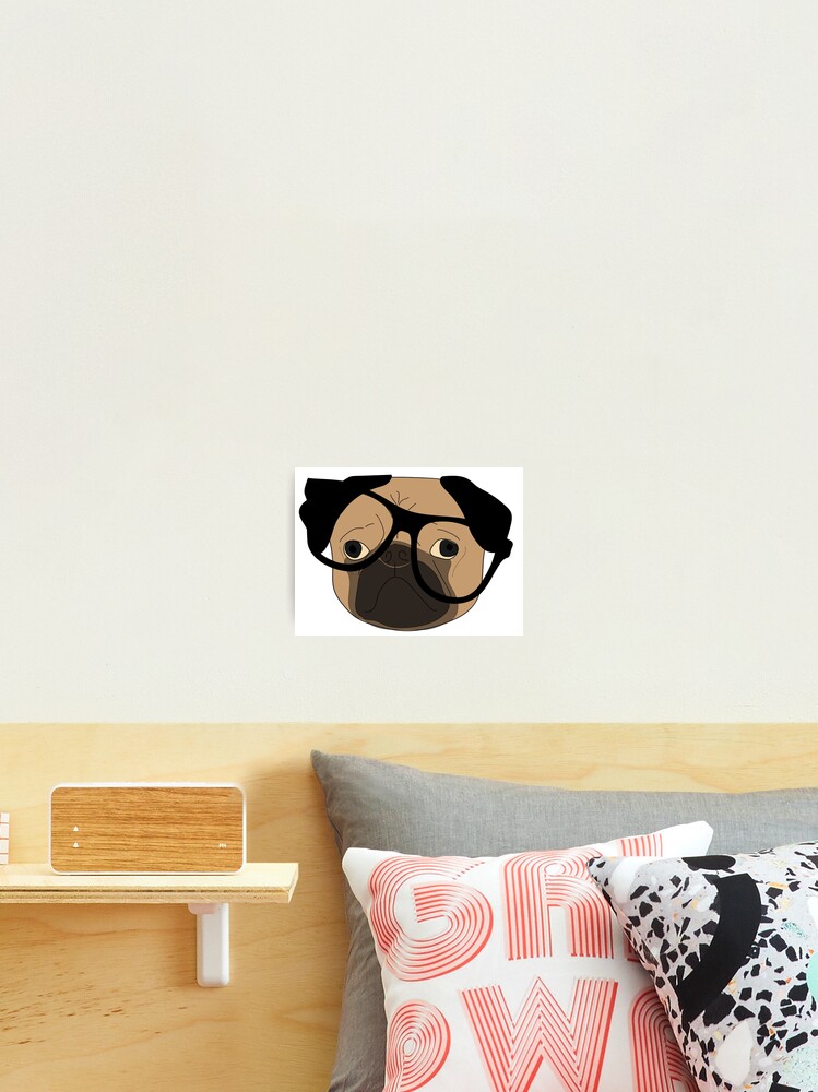 Pugsly the Hipster pug - Pug dog derp wearing Ray Ban sunglasses Poster  for Sale by MindChirp