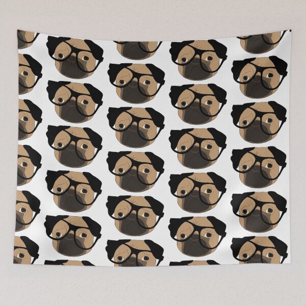 Item preview, Pugsly the Hipster pug - Pug dog derp wearing Ray Ban sunglasses designed and sold by MindChirp.