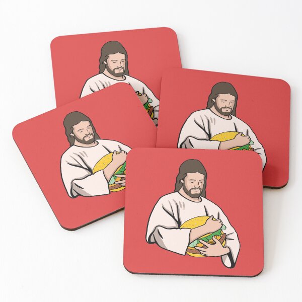Item preview, Jesus Loves Burgers (Jesus Holding A Burger) designed and sold by isstgeschichte.
