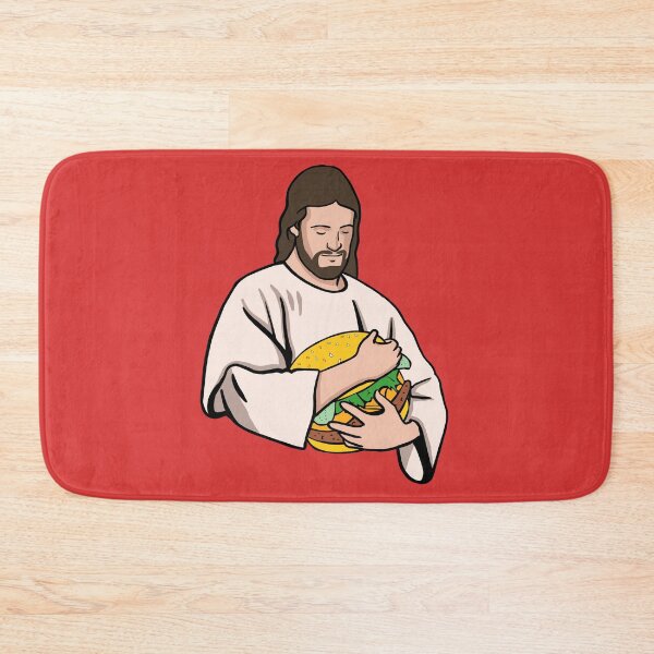Item preview, Jesus Loves Burgers (Jesus Holding A Burger) designed and sold by isstgeschichte.