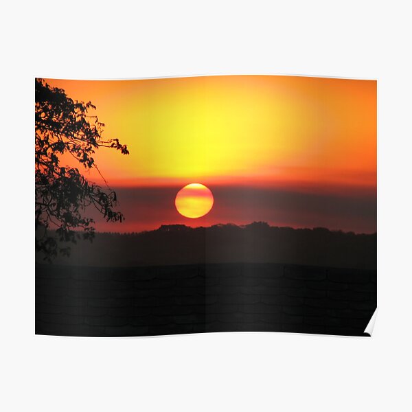 Dramatic African Sunset Savanna Landsacape Poster