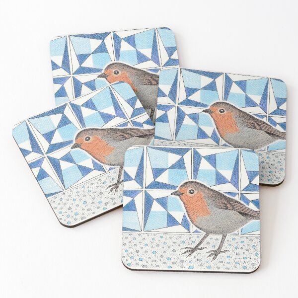 Item preview, Portuguese tiles and a Robin. designed and sold by John Grundeken.